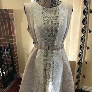 Champagne & Strawberry vintage style dress L